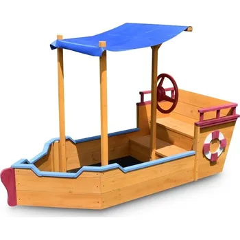 Pískoviště Marimex Dřevěné pískoviště Loď s krytem