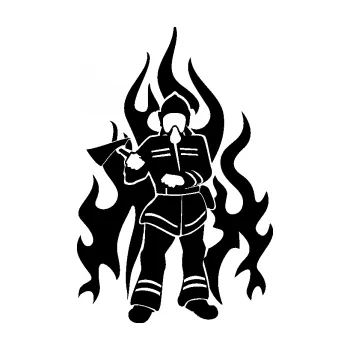 Samolepící dekorace SAMOLEPKA Hasič 008 levá (01 - černá) NA AUTO, NÁLEPKA, FÓLIE, POLEP, TUNING, VLASTNÍ TEXT, TISK, AUTOSAMOLEPKY.cz, POLEPY, OBRÁZEK, LOGO, SAMOLEPKY