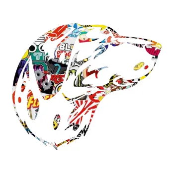 samolepka Pes 002 pravá Dalmatin (83 - Sticker bomb) SAMOLEPKA NA AUTO, NÁLEPKA, FÓLIE, POLEP, TUNING, VLASTNÍ TEXT, TISK, AUTOSAMOLEPKY.cz, POLEPY, OBRÁZEK, LOGO, 3D STICKERS