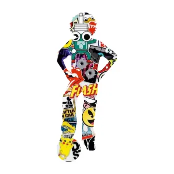 samolepka Děti silueta 004 levá kluk fotbalista (83 - Sticker bomb) SAMOLEPKA NA AUTO, NÁLEPKA, FÓLIE, POLEP, TUNING, VLASTNÍ TEXT, TISK, AUTOSAMOLEPKY.cz, POLEPY, OBRÁZEK, LOGO, 3D STICKERS