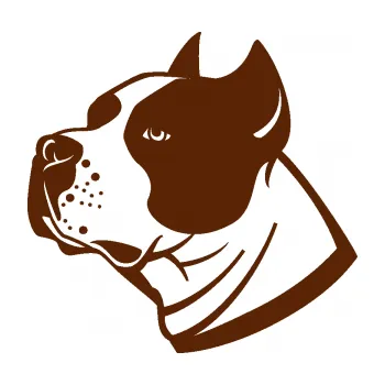 Polep vozidla Pes 081 levá Stafordširský bulteriér (15 - hnědá) SAMOLEPKA NA AUTO, NÁLEPKA, FÓLIE, POLEP, TUNING, VLASTNÍ TEXT, TISK, AUTOSAMOLEPKY.cz, POLEPY, OBRÁZEK, LOGO, 3D STICKERS