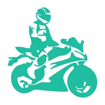 Samolepící dekorace SAMOLEPKA Motorkář 005 pravá (25 - tyrkysová) NA AUTO, NÁLEPKA, FÓLIE, POLEP, TUNING, VLASTNÍ TEXT, TISK, AUTOSAMOLEPKY.cz, POLEPY, OBRÁZEK, LOGO, SAMOLEPKY