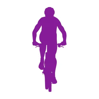 Polep vozidla SAMOLEPKA Cyklista 002 pravá (14 - fialová) NA AUTO, NÁLEPKA, FÓLIE, POLEP, TUNING, VLASTNÍ TEXT, TISK, AUTOSAMOLEPKY.cz, POLEPY, OBRÁZEK, LOGO, SAMOLEPKY