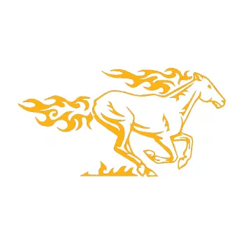 Samolepicí dekorace na vozidlo Animal flames 004 pravá kůň (21 - světle oranžová) SAMOLEPKA NA AUTO, NÁLEPKA, FÓLIE, POLEP, TUNING, VLASTNÍ TEXT, TISK, AUTOSAMOLEPKY.cz, POLEPY, OBRÁZEK, LOGO, 3D STICKERS