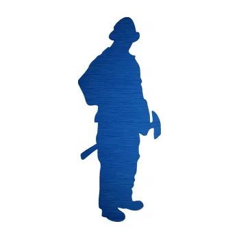 Samolepící dekorace SAMOLEPKA Hasič 001 pravá (65 - škrábaný kov modrý) NA AUTO, NÁLEPKA, FÓLIE, POLEP, TUNING, VLASTNÍ TEXT, TISK, AUTOSAMOLEPKY.cz, POLEPY, OBRÁZEK, LOGO, SAMOLEPKY