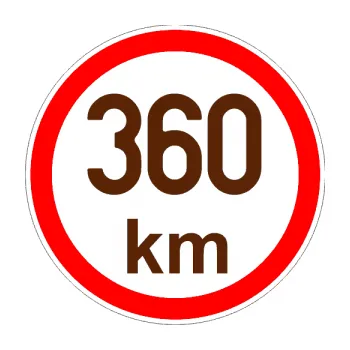 samolepka Maximální rychlost 360km - nejvyšší konstrukční rychlost (15 - hnědá) SAMOLEPKA NA AUTO, NÁLEPKA, FÓLIE, POLEP, TUNING, VLASTNÍ TEXT, TISK, AUTOSAMOLEPKY.cz, POLEPY, OBRÁZEK, LOGO, 3D STICKERS