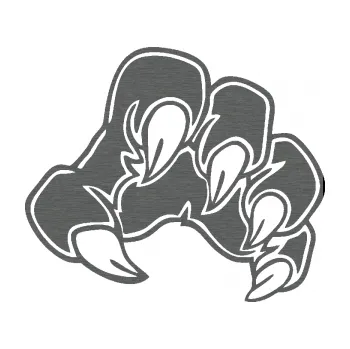 Samolepicí dekorace na vozidlo Drápy 001 pravá (62 - škrábaný titan) SAMOLEPKA NA AUTO, NÁLEPKA, FÓLIE, POLEP, TUNING, VLASTNÍ TEXT, TISK, AUTOSAMOLEPKY.cz, POLEPY, OBRÁZEK, LOGO, 3D STICKERS