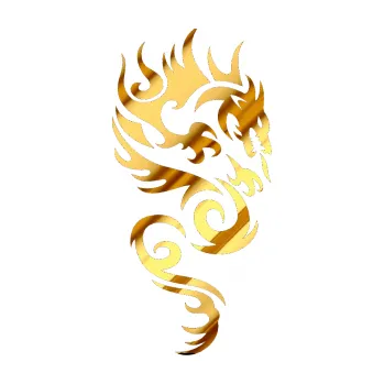 Samolepicí dekorace na vozidlo Dragon 010 pravá (81 - chrom fólie zlatá zrcadlová) SAMOLEPKA NA AUTO, NÁLEPKA, FÓLIE, POLEP, TUNING, VLASTNÍ TEXT, TISK, AUTOSAMOLEPKY.cz, POLEPY, OBRÁZEK, LOGO, 3D STICKERS