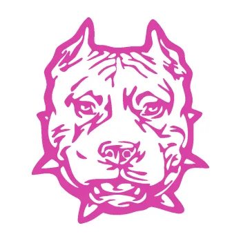 Samolepicí dekorace na vozidlo Pitbull hlava 003 pravá (16 - růžová) SAMOLEPKA NA AUTO, NÁLEPKA, FÓLIE, POLEP, TUNING, VLASTNÍ TEXT, TISK, AUTOSAMOLEPKY.cz, POLEPY, OBRÁZEK, LOGO, 3D STICKERS