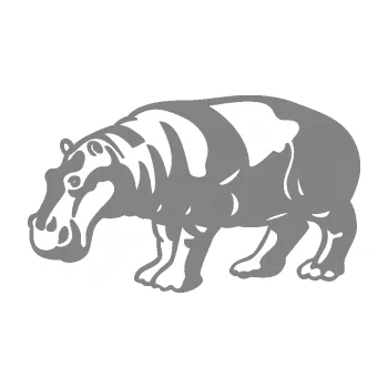 Samolepící dekorace SAMOLEPKA Hroch 003 levá (17 - šedá) NA AUTO, NÁLEPKA, FÓLIE, POLEP, TUNING, VLASTNÍ TEXT, TISK, AUTOSAMOLEPKY.cz, POLEPY, OBRÁZEK, LOGO, SAMOLEPKY