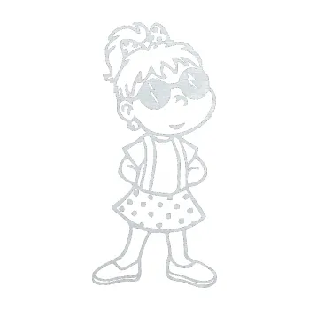 Autodoplněk Samolepka na auto Dítě v autě 017 pravá malá slečna (51 - 3D karbon bílý) NÁLEPKA, FÓLIE, POLEPY, TUNING, VLASTNÍ TEXT, TISK, AUTOSAMOLEPKY.cz, SAMOLEPKY, OBRÁZEK, LOGO, VÝROBA, PRODEJ