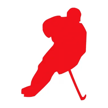 Samolepicí dekorace na vozidlo Hokejista 003 pravá (10 - červená) SAMOLEPKA NA AUTO, NÁLEPKA, FÓLIE, POLEP, TUNING, VLASTNÍ TEXT, TISK, AUTOSAMOLEPKY.cz, POLEPY, OBRÁZEK, LOGO, 3D STICKERS