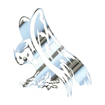 Samolepicí dekorace na vozidlo Predators 097 levá sova (80 - chrom fólie stříbrná zrcadlová) SAMOLEPKA NA AUTO, NÁLEPKA, FÓLIE, POLEP, TUNING, VLASTNÍ TEXT, TISK, AUTOSAMOLEPKY.cz, POLEPY, OBRÁZEK, LOGO, 3D STICKERS