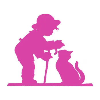 Samolepící dekorace Interiér 002 levá dítě s kočičkou (16 - růžová) SAMOLEPKA NA AUTO, NÁLEPKA, FÓLIE, POLEP, TUNING, VLASTNÍ TEXT, TISK, AUTOSAMOLEPKY.cz, POLEPY, OBRÁZEK, LOGO, 3D STICKERS