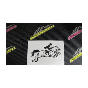 Samolepící dekorace SAMOLEPKA Kůň 059 pravá jezdec na koni parkur (17 - šedá) NA AUTO, NÁLEPKA, FÓLIE, POLEP, TUNING, VLASTNÍ TEXT, TISK, AUTOSAMOLEPKY.cz, POLEPY, OBRÁZEK, LOGO, SAMOLEPKY