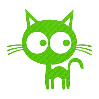 Samolepící dekorace SAMOLEPKA Kočička 001 levá (58 - 3D karbon zelený kawasaki) NA AUTO, NÁLEPKA, FÓLIE, POLEP, TUNING, VLASTNÍ TEXT, TISK, AUTOSAMOLEPKY.cz, POLEPY, OBRÁZEK, LOGO, SAMOLEPKY