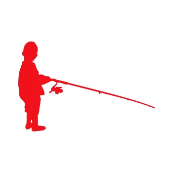 Polep vozidla SAMOLEPKA Rybář 009 pravá (10 - červená) NA AUTO, NÁLEPKA, FÓLIE, POLEP, TUNING, VLASTNÍ TEXT, TISK, AUTOSAMOLEPKY.cz, POLEPY, OBRÁZEK, LOGO, SAMOLEPKY