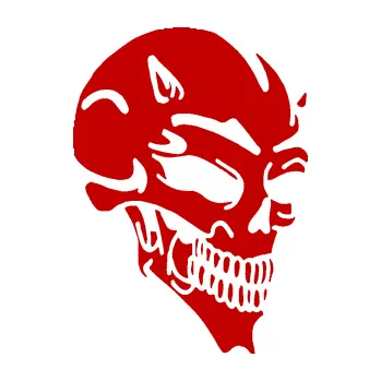 Samolepicí dekorace na vozidlo Lebka 005 pravá čertí rohy (18 - tmavě červená) SAMOLEPKA NA AUTO, NÁLEPKA, FÓLIE, POLEP, TUNING, VLASTNÍ TEXT, TISK, AUTOSAMOLEPKY.cz, POLEPY, OBRÁZEK, LOGO, 3D STICKERS