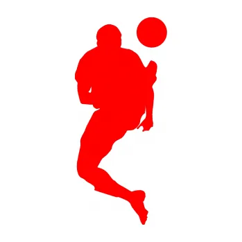 Samolepicí dekorace na vozidlo Fotbalista 033 pravá (74 - Fluorescentní červená) SAMOLEPKA NA AUTO, NÁLEPKA, FÓLIE, POLEP, TUNING, VLASTNÍ TEXT, TISK, AUTOSAMOLEPKY.cz, POLEPY, OBRÁZEK, LOGO, 3D STICKERS