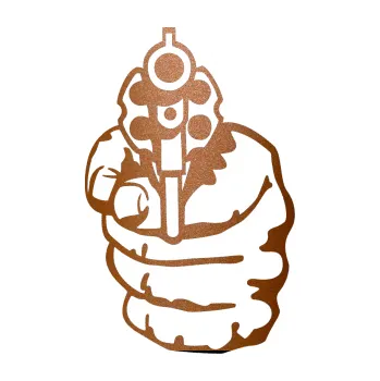 Polep vozidla SAMOLEPKA Pistolka 001 pravá (44 - měděná metalíza) NA AUTO, NÁLEPKA, FÓLIE, POLEP, TUNING, VLASTNÍ TEXT, TISK, AUTOSAMOLEPKY.cz, POLEPY, OBRÁZEK, LOGO, SAMOLEPKY