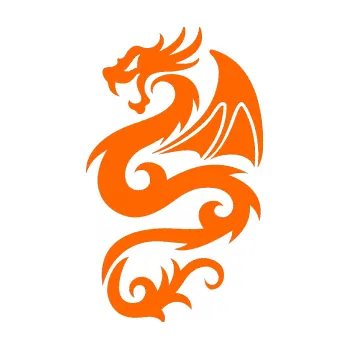 Samolepicí dekorace na vozidlo Dragon 005 levá (73 - Fluorescentní oranžová) SAMOLEPKA NA AUTO, NÁLEPKA, FÓLIE, POLEP, TUNING, VLASTNÍ TEXT, TISK, AUTOSAMOLEPKY.cz, POLEPY, OBRÁZEK, LOGO, 3D STICKERS