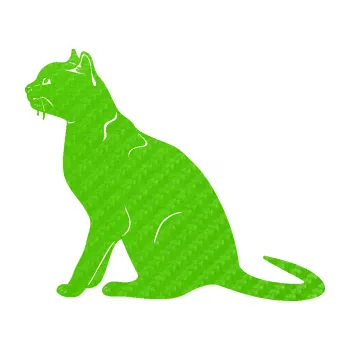 Samolepící dekorace SAMOLEPKA Kočka 021 levá (58 - 3D karbon zelený kawasaki) NA AUTO, NÁLEPKA, FÓLIE, POLEP, TUNING, VLASTNÍ TEXT, TISK, AUTOSAMOLEPKY.cz, POLEPY, OBRÁZEK, LOGO, SAMOLEPKY