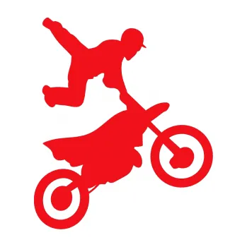Samolepící dekorace SAMOLEPKA Motorka 036 pravá motokros freestyle (10 - červená) NA AUTO, NÁLEPKA, FÓLIE, POLEP, TUNING, VLASTNÍ TEXT, TISK, AUTOSAMOLEPKY.cz, POLEPY, OBRÁZEK, LOGO, SAMOLEPKY