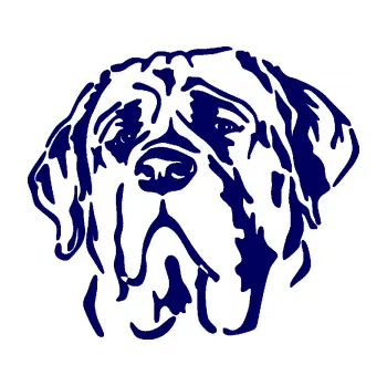 Polep vozidla Pes 125 levá anglický mastif (23 - tmavě modrá) SAMOLEPKA NA AUTO, NÁLEPKA, FÓLIE, POLEP, TUNING, VLASTNÍ TEXT, TISK, AUTOSAMOLEPKY.cz, POLEPY, OBRÁZEK, LOGO, 3D STICKERS