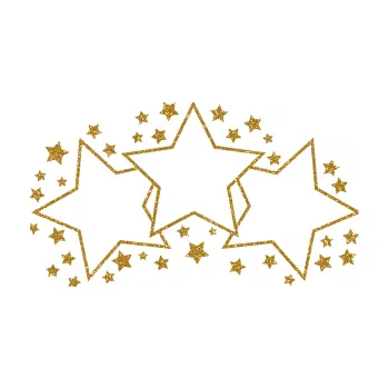 Samolepící dekorace SAMOLEPKA Hvězdy a hvězdičky dekor (92 - Ultra Metalic zlatá) NA AUTO, NÁLEPKA, FÓLIE, POLEP, TUNING, VLASTNÍ TEXT, TISK, AUTOSAMOLEPKY.cz, POLEPY, OBRÁZEK, LOGO, SAMOLEPKY