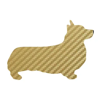 Polep vozidla SAMOLEPKA Pes 164 pravá Welsh Corgi Pembroke (59 - 3D karbon zlatý) NA AUTO, NÁLEPKA, FÓLIE, POLEP, TUNING, VLASTNÍ TEXT, TISK, AUTOSAMOLEPKY.cz, POLEPY, OBRÁZEK, LOGO, SAMOLEPKY