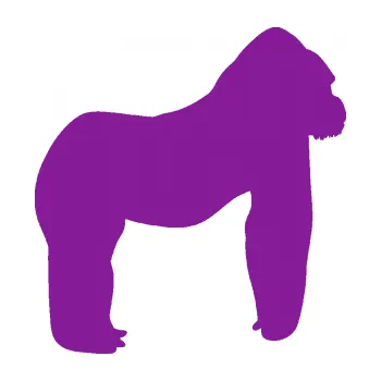 Samolepící dekorace Gorila 001 pravá (14 - fialová) SAMOLEPKA NA AUTO, NÁLEPKA, FÓLIE, POLEP, TUNING, VLASTNÍ TEXT, TISK, AUTOSAMOLEPKY.cz, POLEPY, OBRÁZEK, LOGO, 3D STICKERS