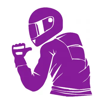 Samolepící dekorace Motorkář 001 levá (14 - fialová) SAMOLEPKA NA AUTO, NÁLEPKA, FÓLIE, POLEP, TUNING, VLASTNÍ TEXT, TISK, AUTOSAMOLEPKY.cz, POLEPY, OBRÁZEK, LOGO, 3D STICKERS
