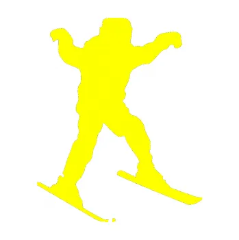 Autodoplněk Samolepka na auto Lyžař 011 pravá (05 - žlutá citron) Zimní olympiáda Milano Cortina Itálie 2026