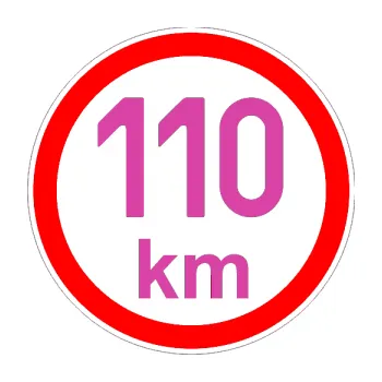 samolepka Maximální rychlost 110km - nejvyšší konstrukční rychlost (16 - růžová) SAMOLEPKA NA AUTO, NÁLEPKA, FÓLIE, POLEP, TUNING, VLASTNÍ TEXT, TISK, AUTOSAMOLEPKY.cz, POLEPY, OBRÁZEK, LOGO, 3D STICKERS