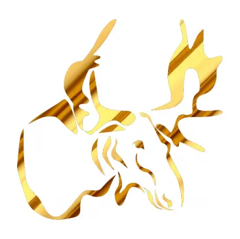 Samolepící dekorace Los 004 pravá (81 - chrom fólie zlatá zrcadlová) SAMOLEPKA NA AUTO, NÁLEPKA, FÓLIE, POLEP, TUNING, VLASTNÍ TEXT, TISK, AUTOSAMOLEPKY.cz, POLEPY, OBRÁZEK, LOGO, 3D STICKERS