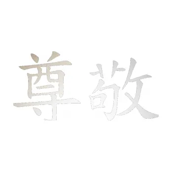 Polep vozidla SAMOLEPKA Čínský znak Respect (82 - odrazková reflexní bílá) NA AUTO, NÁLEPKA, FÓLIE, POLEP, TUNING, VLASTNÍ TEXT, TISK, AUTOSAMOLEPKY.cz, POLEPY, OBRÁZEK, LOGO, SAMOLEPKY