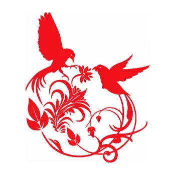 Samolepící dekorace SAMOLEPKA Květina dekor 006 levá ptáčci (10 - červená) NA AUTO, NÁLEPKA, FÓLIE, POLEP, TUNING, VLASTNÍ TEXT, TISK, AUTOSAMOLEPKY.cz, POLEPY, OBRÁZEK, LOGO, SAMOLEPKY