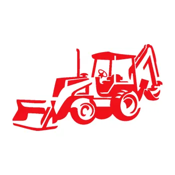 Polep vozidla SAMOLEPKA Bagr 002 levá (10 - červená) NA AUTO, NÁLEPKA, FÓLIE, POLEP, TUNING, VLASTNÍ TEXT, TISK, AUTOSAMOLEPKY.cz, POLEPY, OBRÁZEK, LOGO, SAMOLEPKY