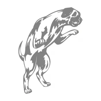 Polep vozidla SAMOLEPKA Pes 050 pravá (17 - šedá) NA AUTO, NÁLEPKA, FÓLIE, POLEP, TUNING, VLASTNÍ TEXT, TISK, AUTOSAMOLEPKY.cz, POLEPY, OBRÁZEK, LOGO, SAMOLEPKY