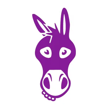 Samolepící dekorace SAMOLEPKA Osel 001 levá (14 - fialová) NA AUTO, NÁLEPKA, FÓLIE, POLEP, TUNING, VLASTNÍ TEXT, TISK, AUTOSAMOLEPKY.cz, POLEPY, OBRÁZEK, LOGO, SAMOLEPKY