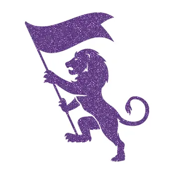 Samolepící dekorace Lev heraldika 005 levá s praporem (87 - Ultra Metalic fialová) SAMOLEPKA NA AUTO, NÁLEPKA, FÓLIE, POLEP, TUNING, VLASTNÍ TEXT, TISK, AUTOSAMOLEPKY.cz, POLEPY, OBRÁZEK, LOGO, 3D STICKERS