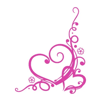 Samolepící dekorace SAMOLEPKA Květina dekor 003 levá srdíčka (16 - růžová) NA AUTO, NÁLEPKA, FÓLIE, POLEP, TUNING, VLASTNÍ TEXT, TISK, AUTOSAMOLEPKY.cz, POLEPY, OBRÁZEK, LOGO, SAMOLEPKY