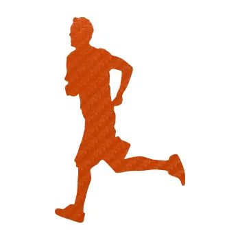 Polep vozidla Běžec 001 levá (54 - 3D karbon oranžový) SAMOLEPKA NA AUTO, NÁLEPKA, FÓLIE, POLEP, TUNING, VLASTNÍ TEXT, TISK, AUTOSAMOLEPKY.cz, POLEPY, OBRÁZEK, LOGO, 3D STICKERS