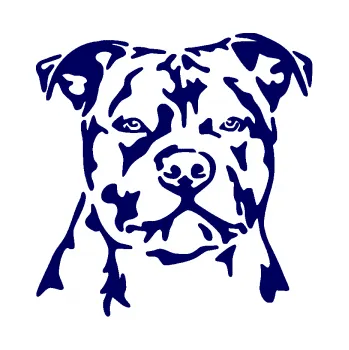 Polep vozidla Pes 143 pravá Stafordširský bulteriér (23 - tmavě modrá) SAMOLEPKA NA AUTO, NÁLEPKA, FÓLIE, POLEP, TUNING, VLASTNÍ TEXT, TISK, AUTOSAMOLEPKY.cz, POLEPY, OBRÁZEK, LOGO, 3D STICKERS