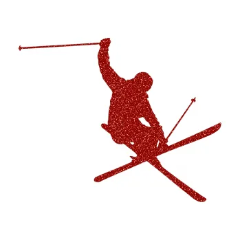 Samolepicí dekorace na vozidlo Lyžař 024 pravá (86 - Ultra Metalic červená) SAMOLEPKA NA AUTO, NÁLEPKA, FÓLIE, POLEP, TUNING, VLASTNÍ TEXT, TISK, AUTOSAMOLEPKY.cz, POLEPY, OBRÁZEK, LOGO, 3D STICKERS