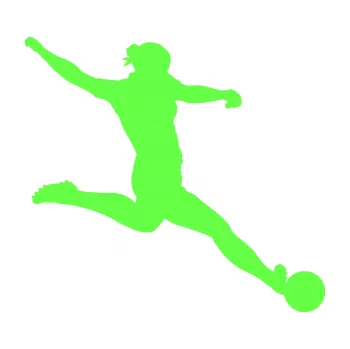 Samolepicí dekorace na vozidlo Fotbalistka 002 pravá (71 - Fluorescentní zelená) SAMOLEPKA NA AUTO, NÁLEPKA, FÓLIE, POLEP, TUNING, VLASTNÍ TEXT, TISK, AUTOSAMOLEPKY.cz, POLEPY, OBRÁZEK, LOGO, 3D STICKERS