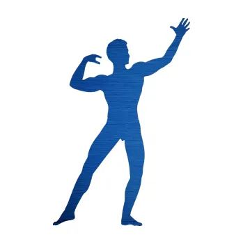 Polep vozidla Kulturista 004 pravá (65 - škrábaný kov modrý) SAMOLEPKA NA AUTO, NÁLEPKA, FÓLIE, POLEP, TUNING, VLASTNÍ TEXT, TISK, AUTOSAMOLEPKY.cz, POLEPY, OBRÁZEK, LOGO, 3D STICKERS