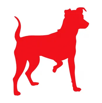 Polep vozidla SAMOLEPKA Pes 075 pravá Pražský krysařík (10 - červená) NA AUTO, NÁLEPKA, FÓLIE, POLEP, TUNING, VLASTNÍ TEXT, TISK, AUTOSAMOLEPKY.cz, POLEPY, OBRÁZEK, LOGO, SAMOLEPKY