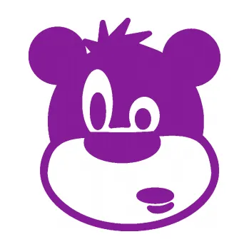 Samolepící dekorace Medvěd 003 levá kreslená hlava (14 - fialová) SAMOLEPKA NA AUTO, NÁLEPKA, FÓLIE, POLEP, TUNING, VLASTNÍ TEXT, TISK, AUTOSAMOLEPKY.cz, POLEPY, OBRÁZEK, LOGO, 3D STICKERS