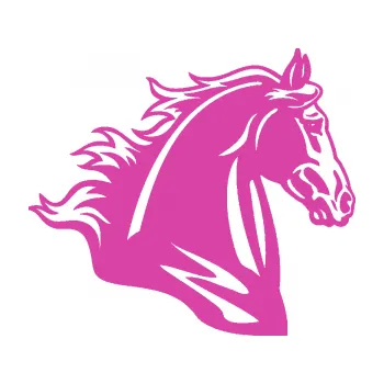 Samolepící dekorace Kůň 058 pravá hlava s hřívou (16 - růžová) SAMOLEPKA NA AUTO, NÁLEPKA, FÓLIE, POLEP, TUNING, VLASTNÍ TEXT, TISK, AUTOSAMOLEPKY.cz, POLEPY, OBRÁZEK, LOGO, 3D STICKERS